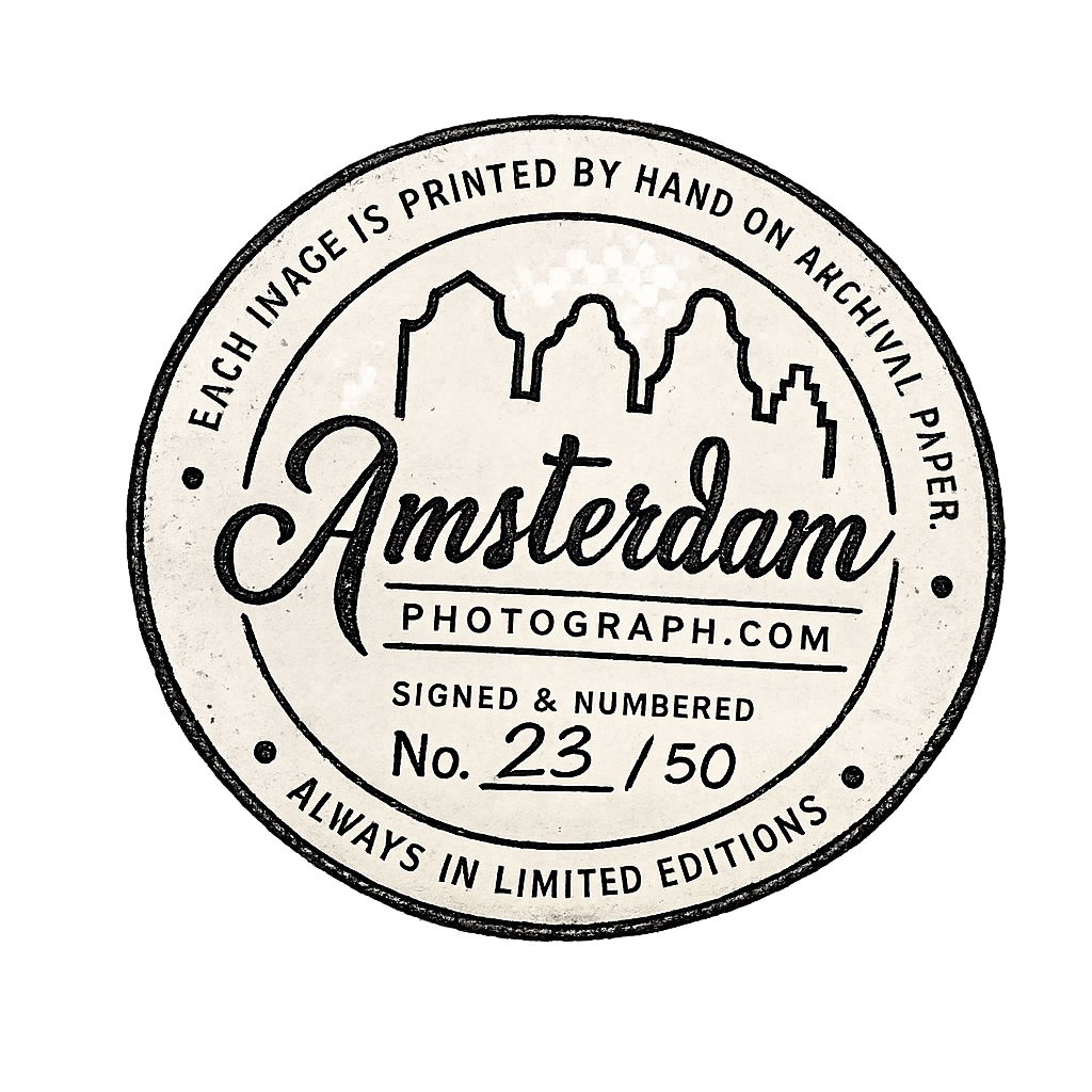 AmsterdamPhotograph.com studio stamp — signed and numbered, edition of 50